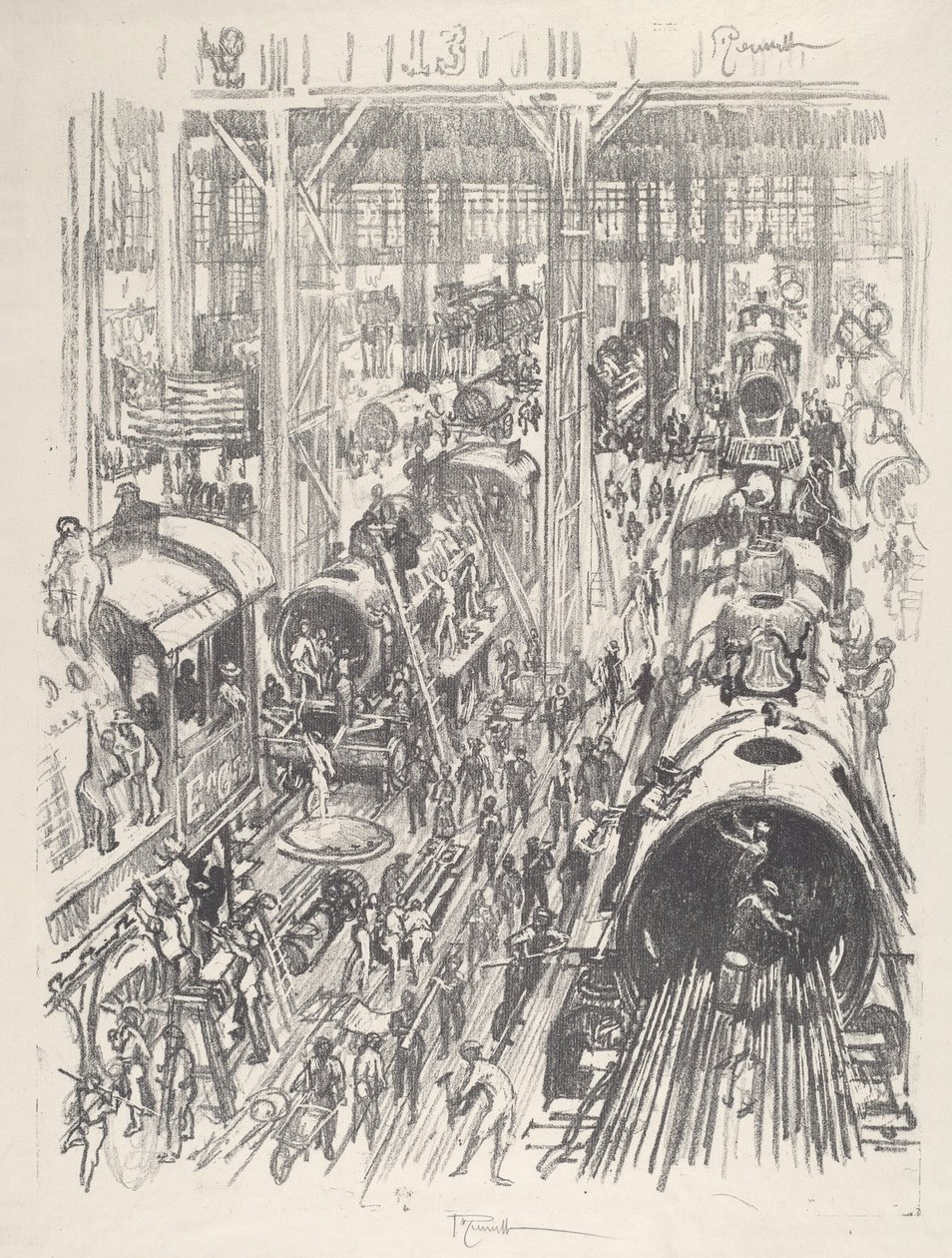Building Engines for the Allies, 1917 by Joseph Pennell