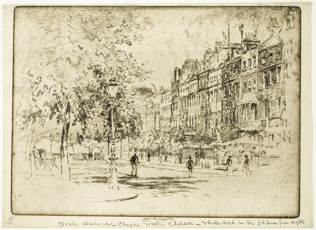 Cheyne Walk, Chelsea by Joseph Pennell