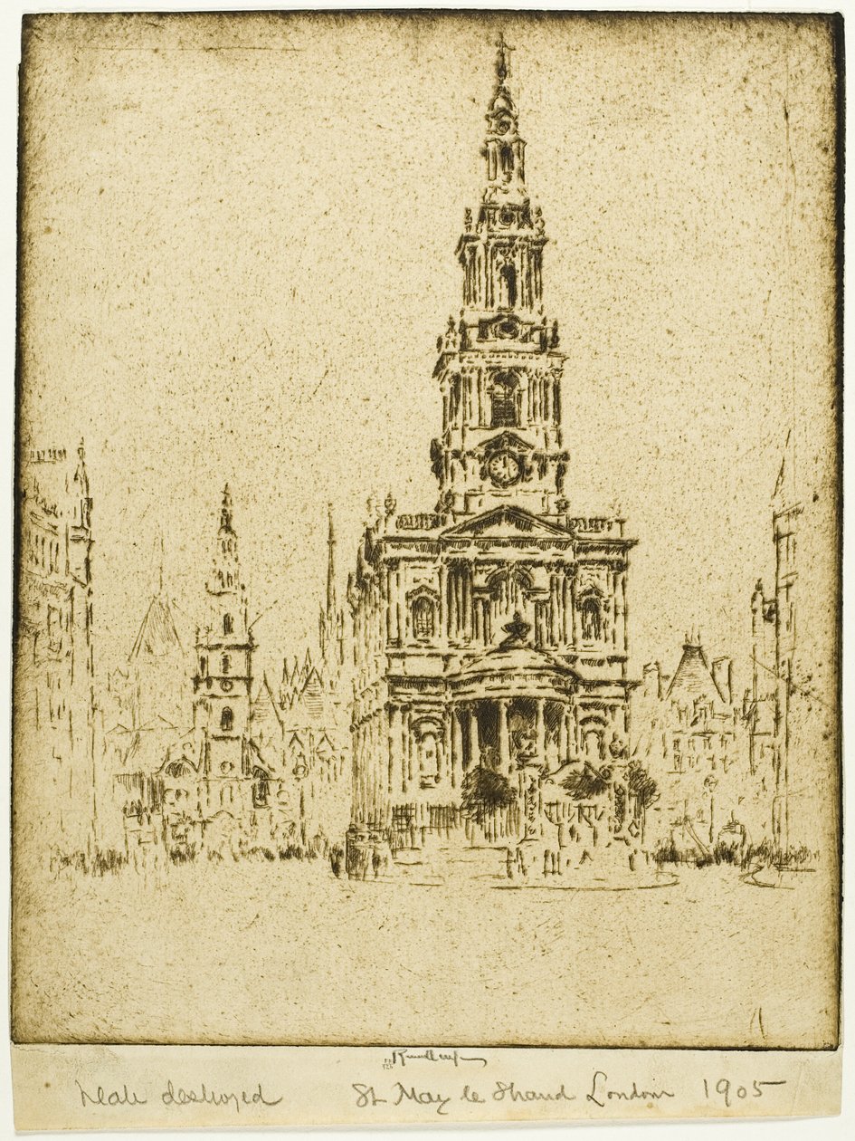 Church of Saint Mary-le-Strand by Joseph Pennell