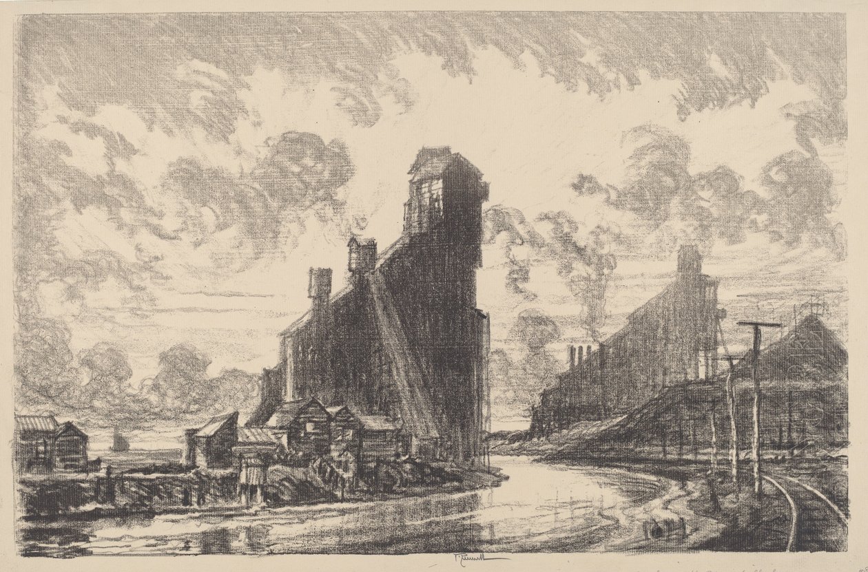 Coal Breaker on the River by Joseph Pennell