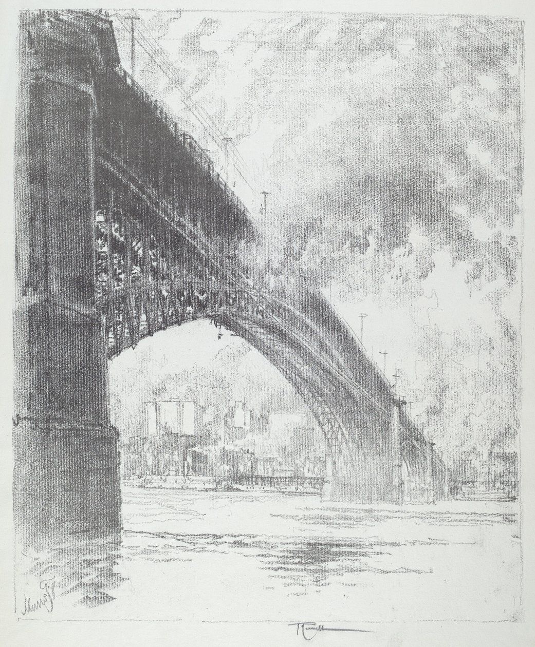 Eads Bridge, St. Louis by Joseph Pennell