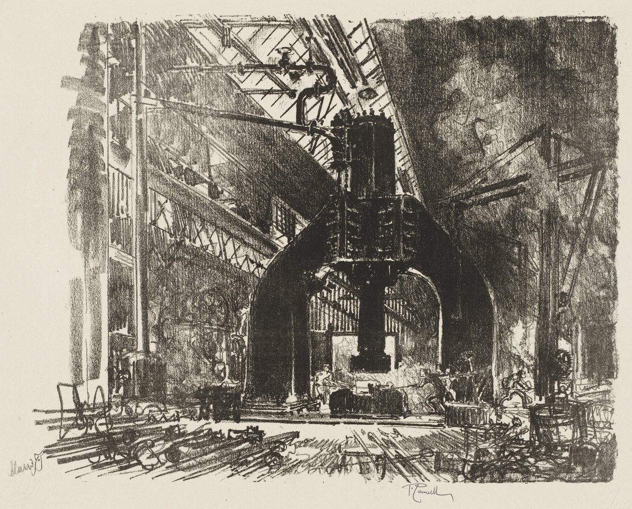 English War Work: The Great Hammer by Joseph Pennell