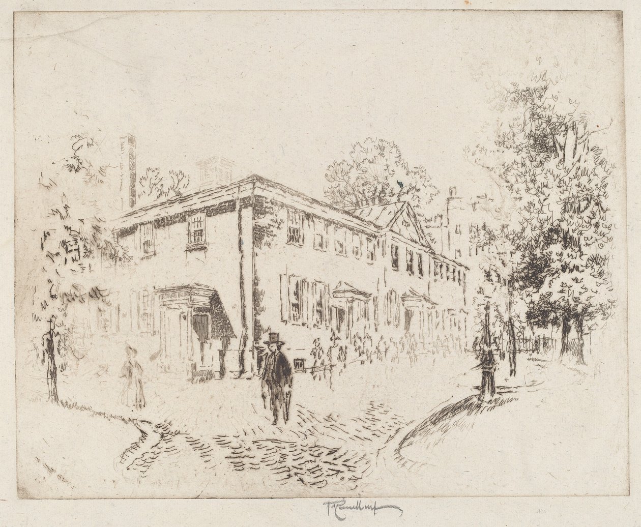 Fourth Street, Meeting House, Philadelphia by Joseph Pennell