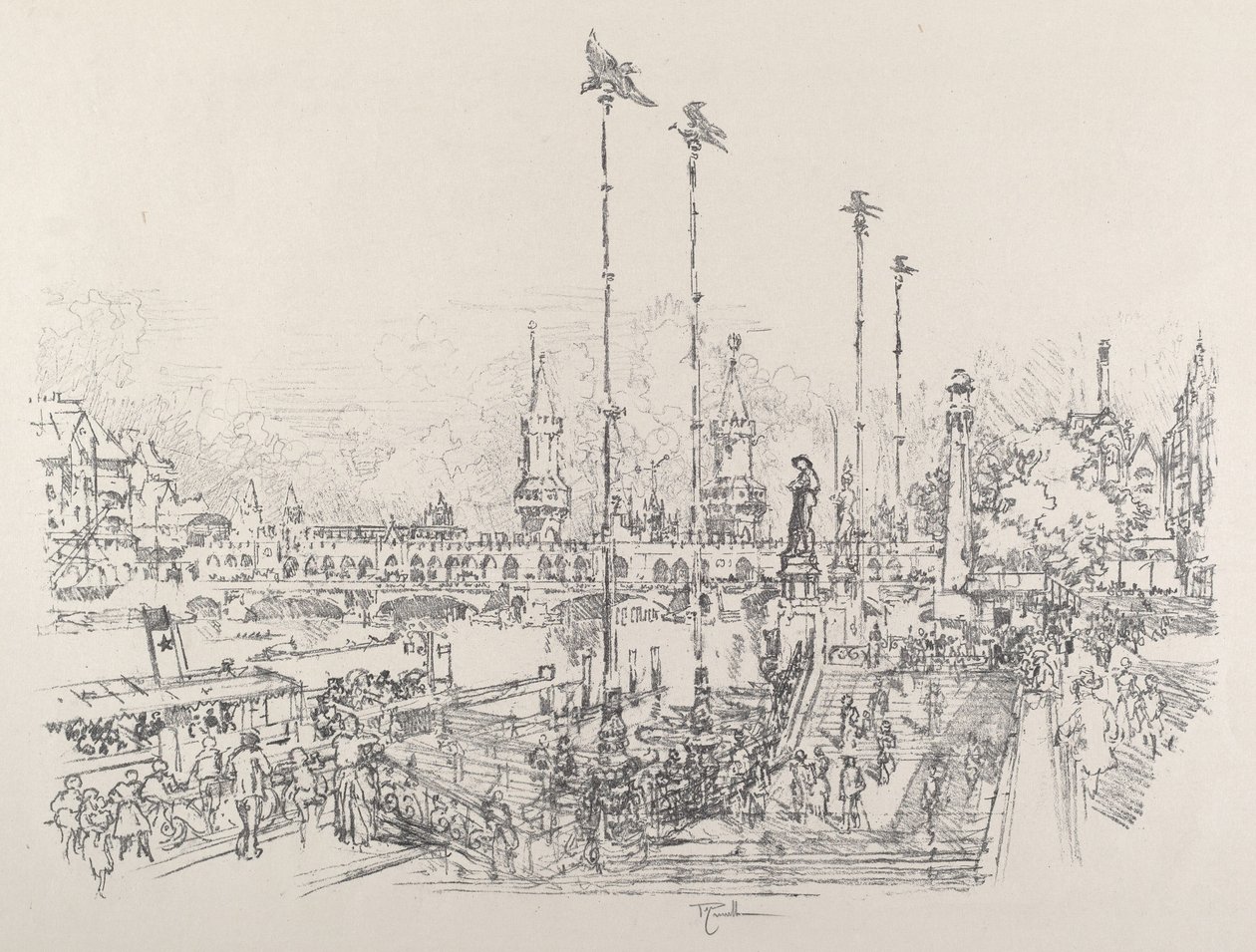 Oberbaum Bridge, Berlin by Joseph Pennell
