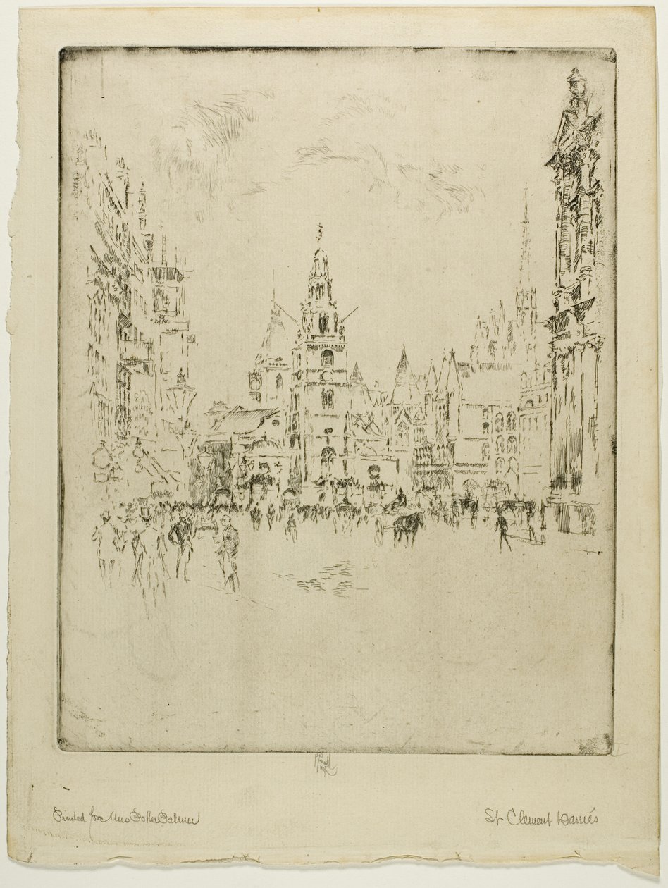 St. Clements Danes by Joseph Pennell