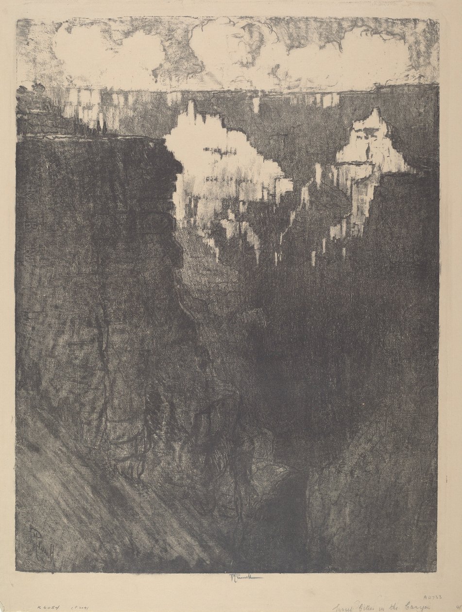 Sunset Cities in the Canyon by Joseph Pennell