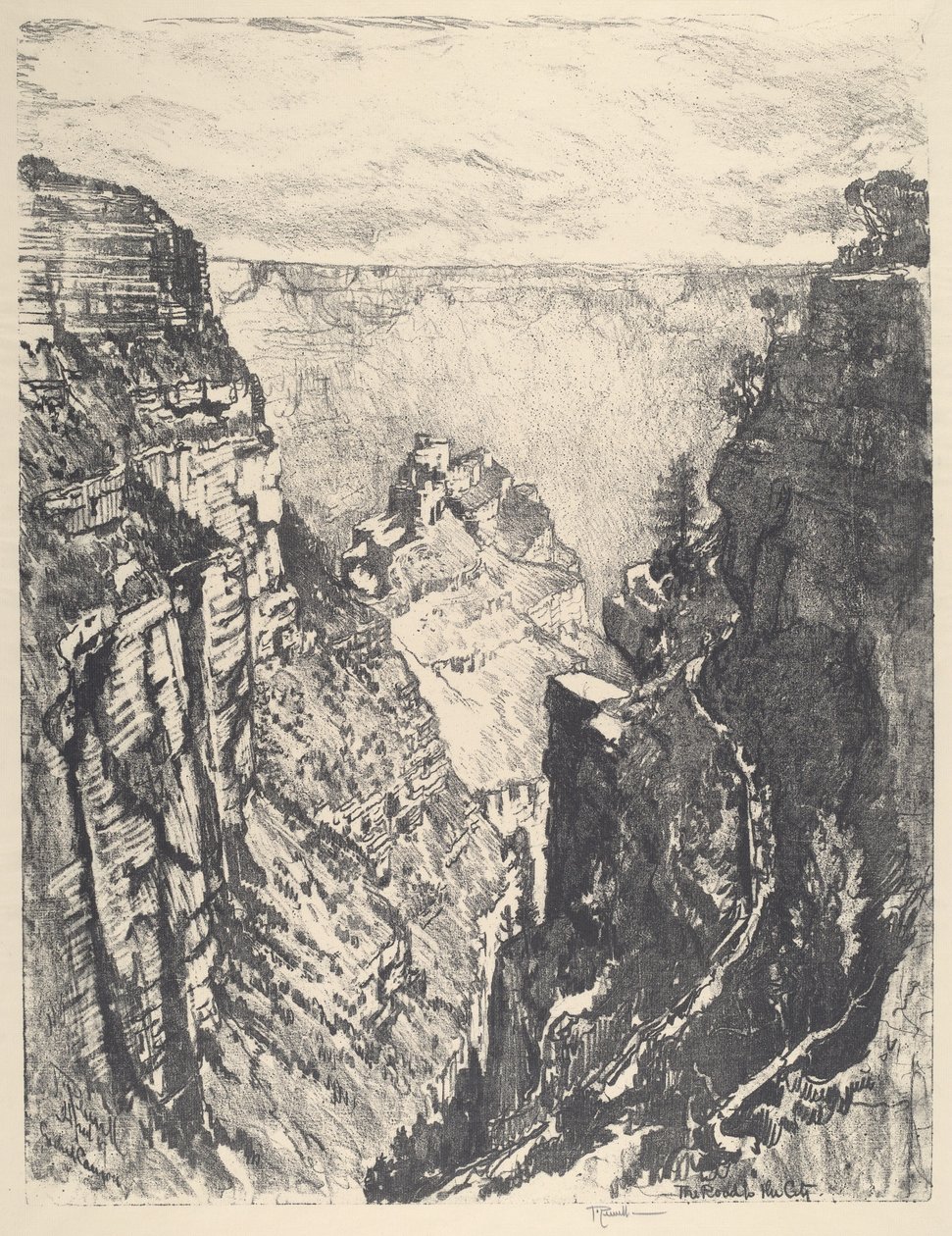 The Bright Angel Trail by Joseph Pennell