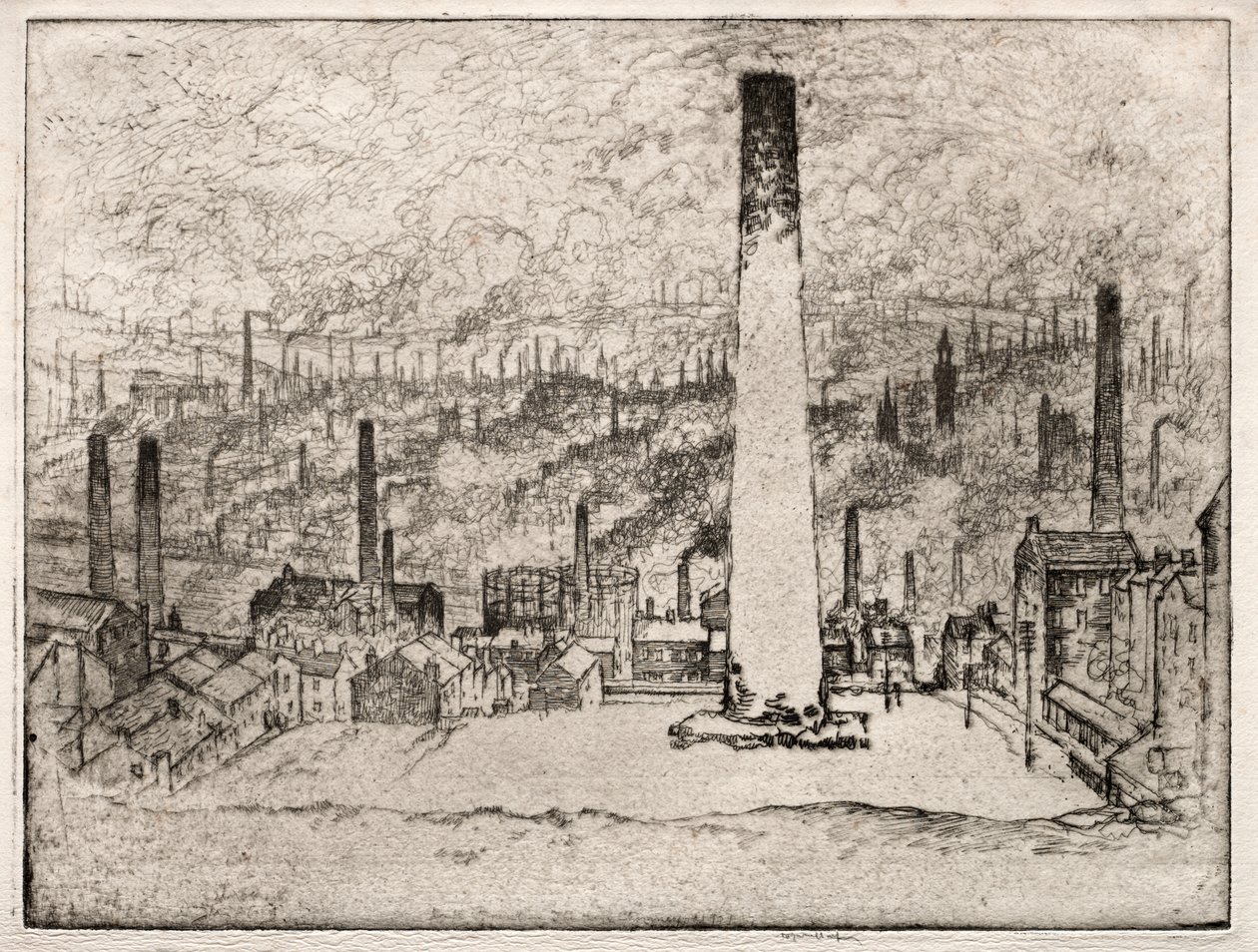 The Great Chimney, Bradford by Joseph Pennell
