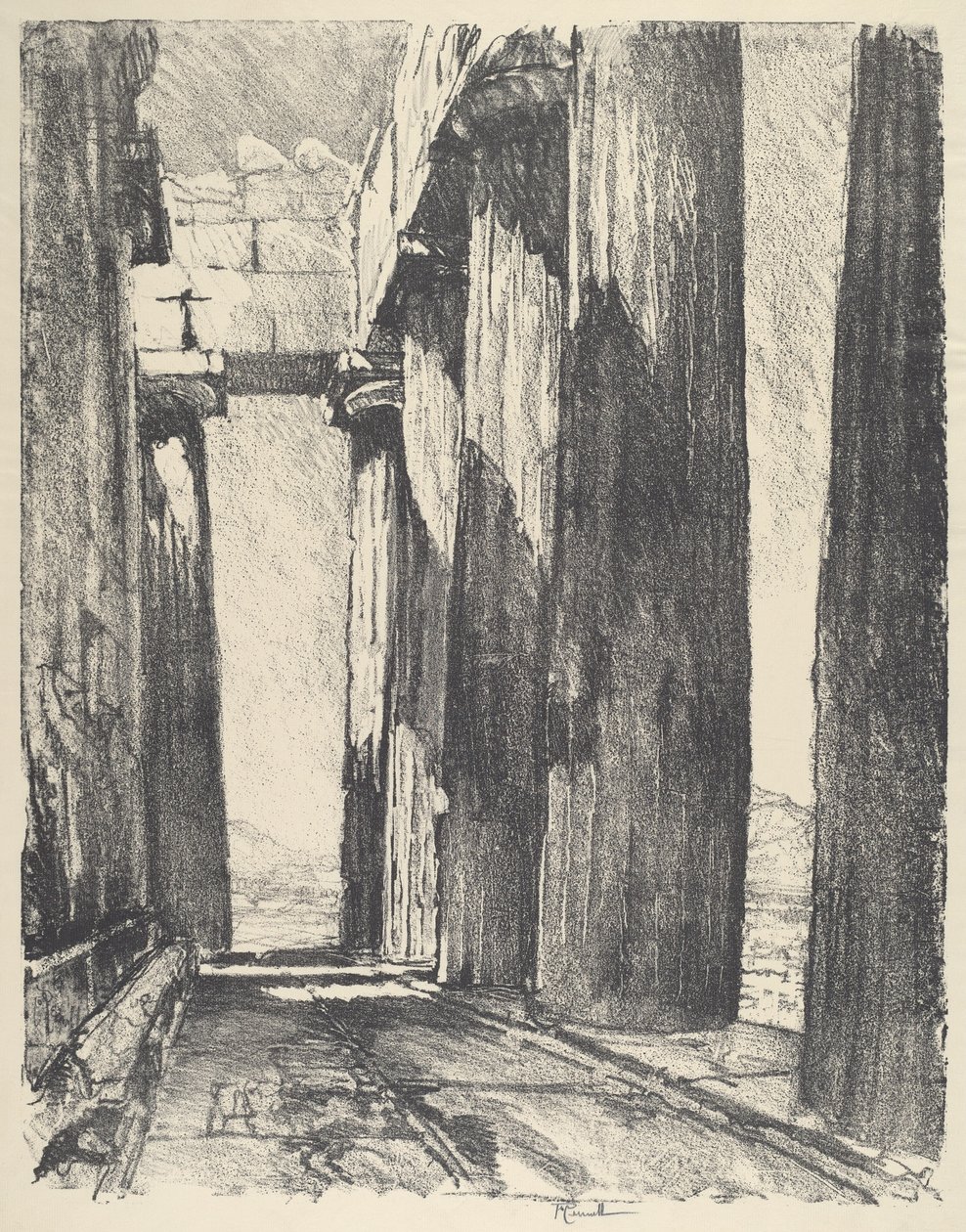 The Portico of the Parthenon by Joseph Pennell