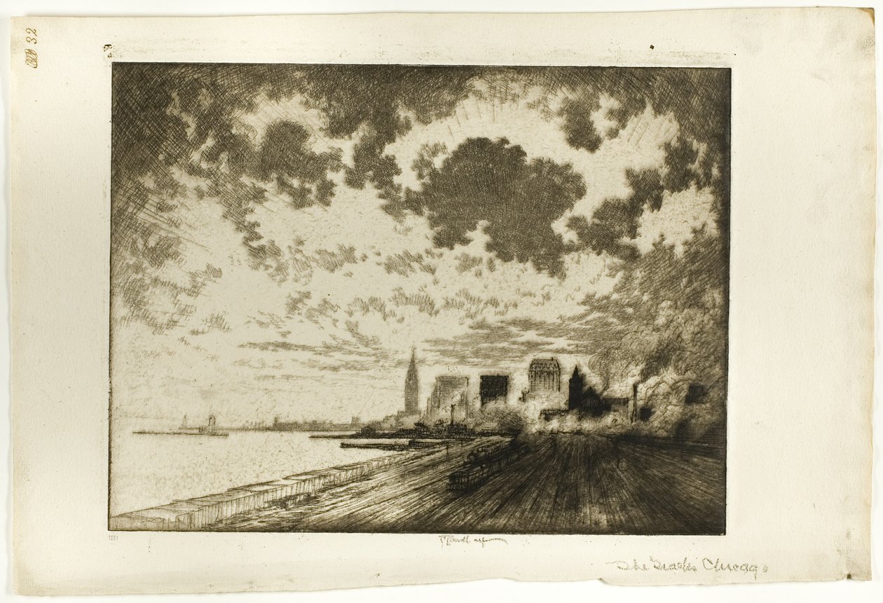 The Tracks, Chicago by Joseph Pennell