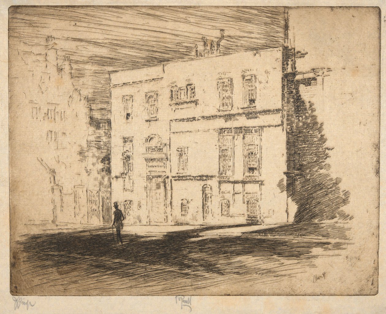The White House: etching by Joseph Pennell