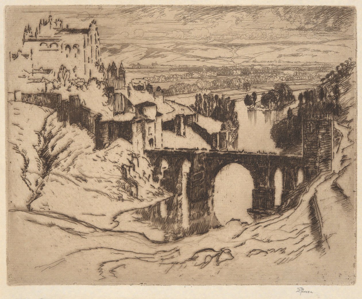 Untitled [Bridge of St. Martin, Toledo] by Joseph Pennell