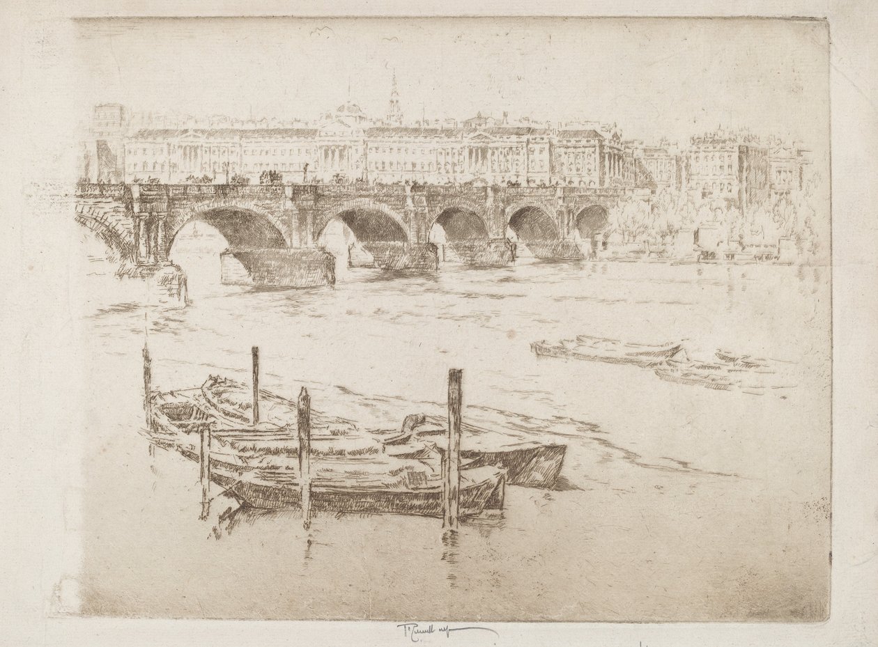 Waterloo Bridge and Somerset House by Joseph Pennell