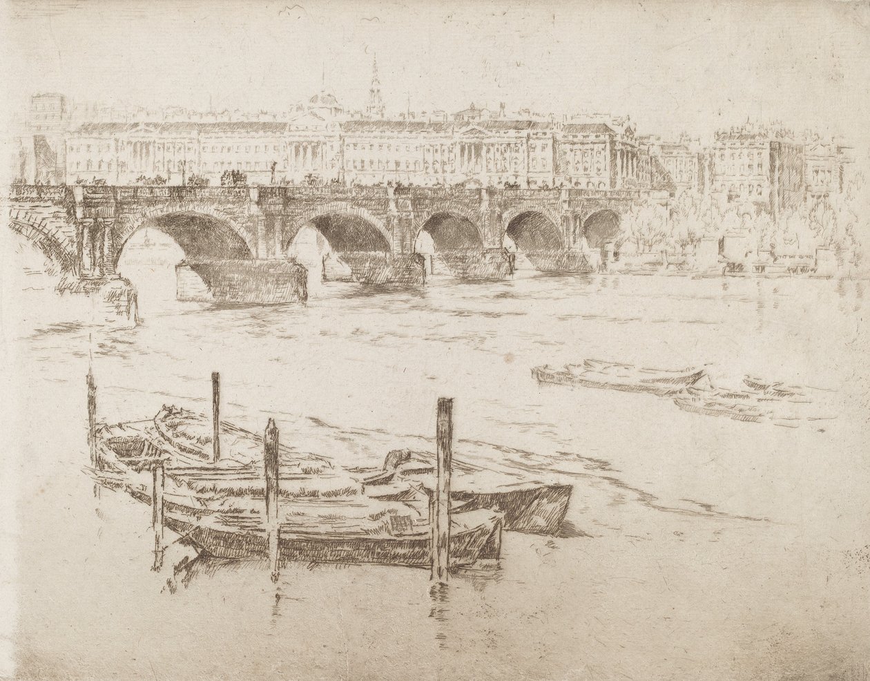 Waterloo Bridge and Somerset House by Joseph Pennell