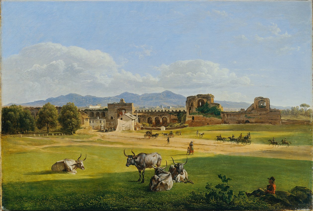 The Porta San Giovanni Towards Frascati by Joseph Rebell