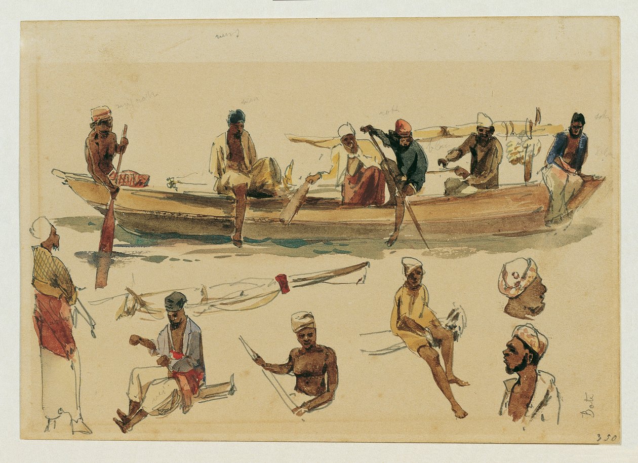Study of Boats and Boatmen in Ceylon by Joseph Selleny