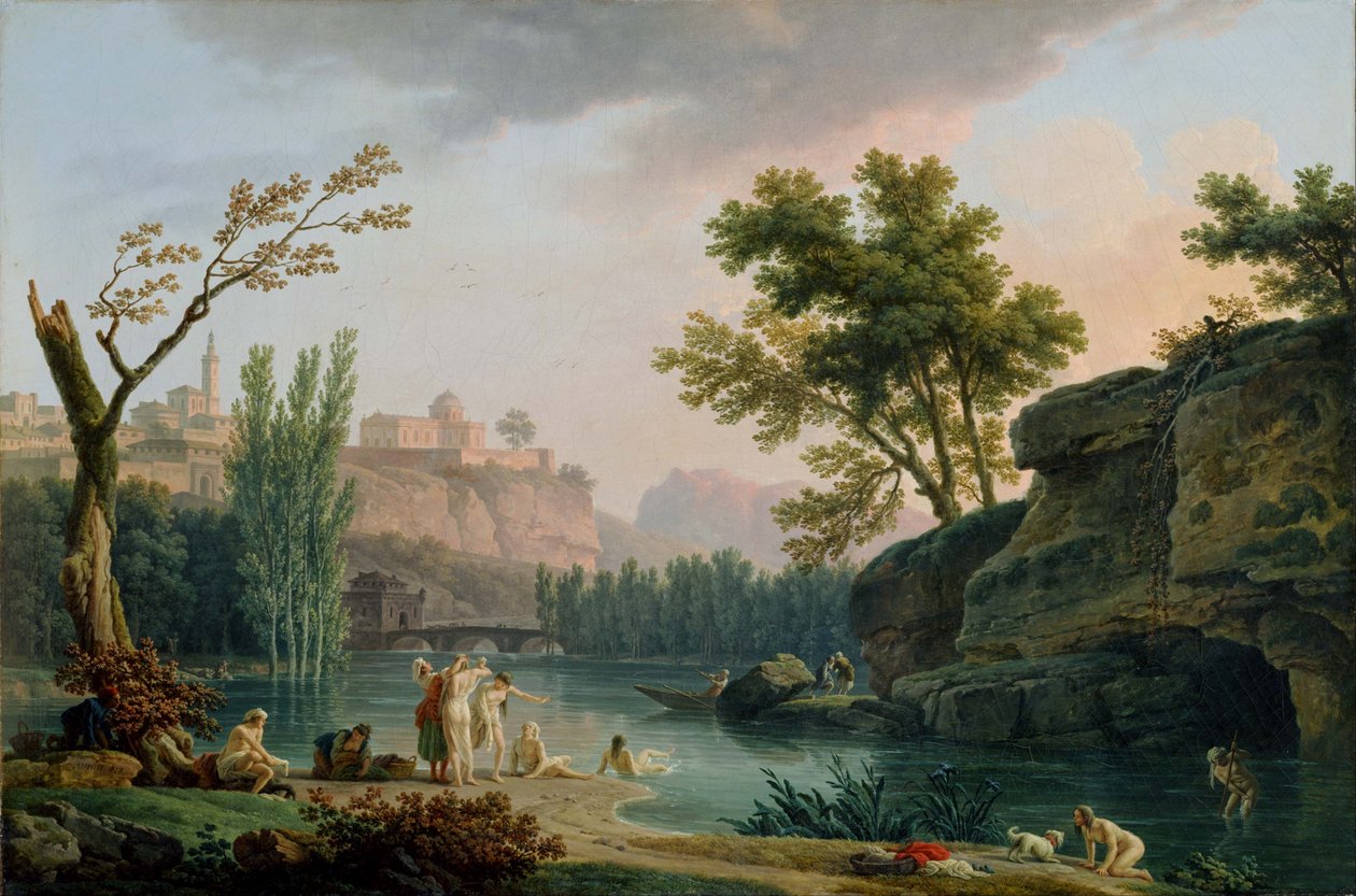 Summer Evening, Italian Landscape by Joseph Vernet