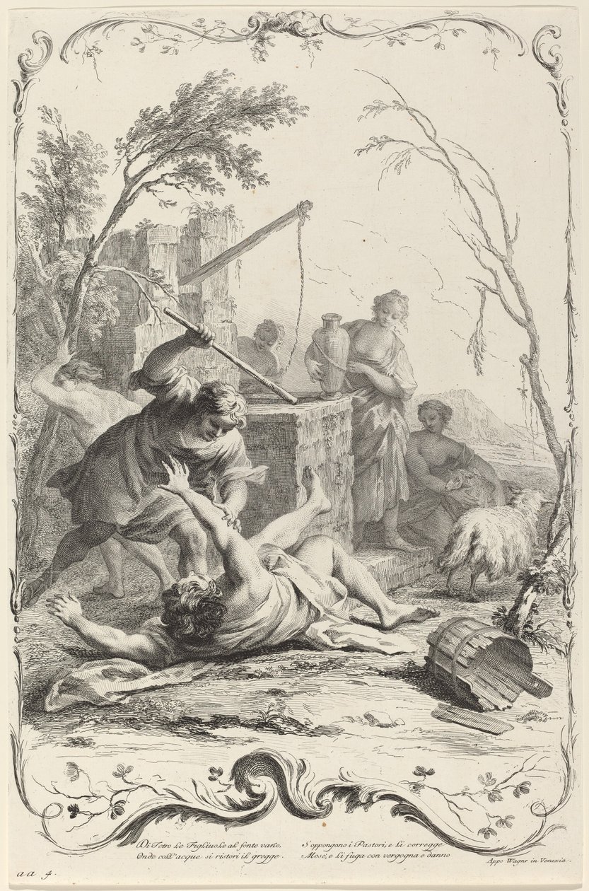 Moses Striking a Shepherd by Joseph Wagner