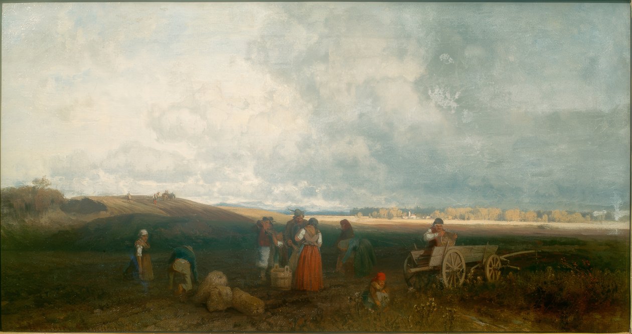 Potato Harvest in Chiemgau by Joseph Wopfner