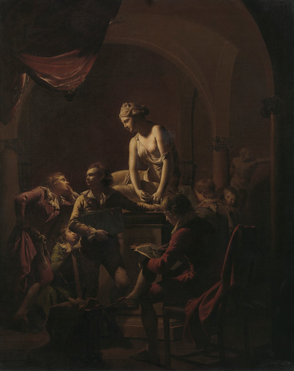 Academy by Lamplight by Joseph Wright of Derby