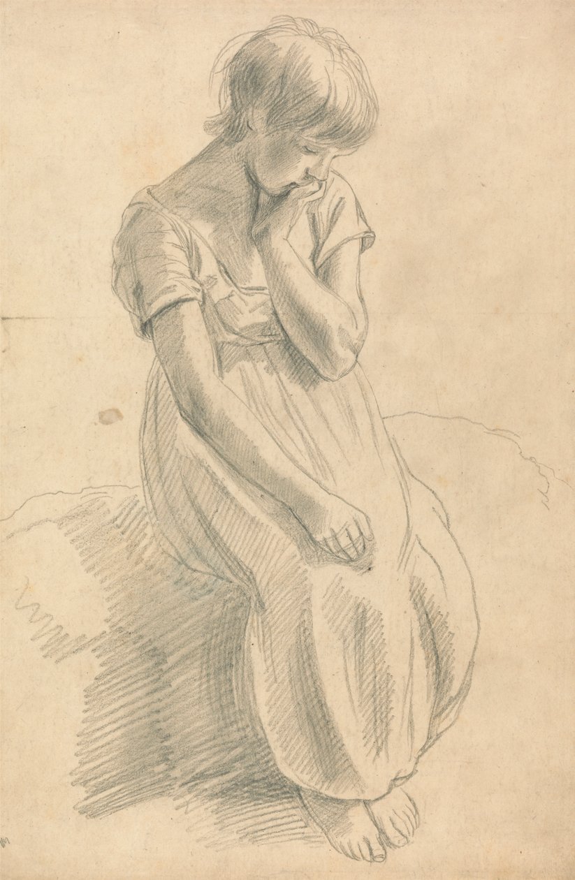 A Seated Child by Joshua Cristall