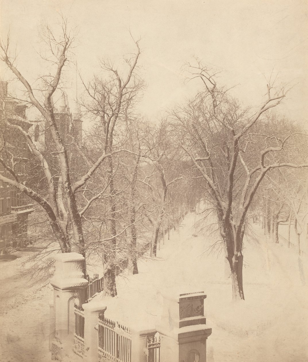 Boston Common Snow Scene, 1850s by Josiah Johnson Hawes