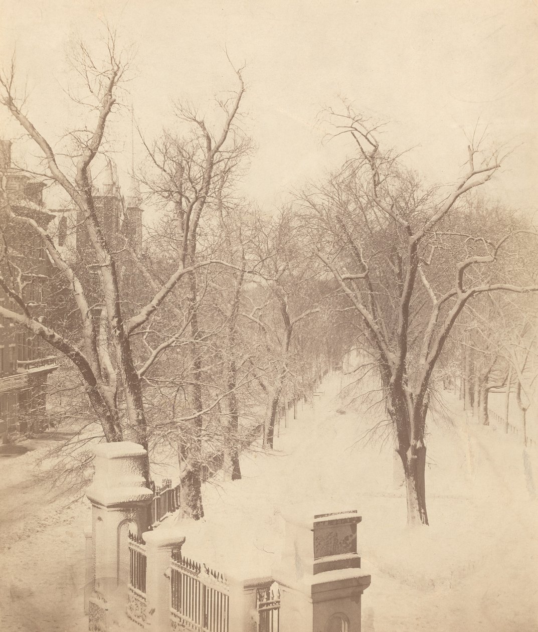 Boston Common Snow Scene by Josiah Johnson Hawes