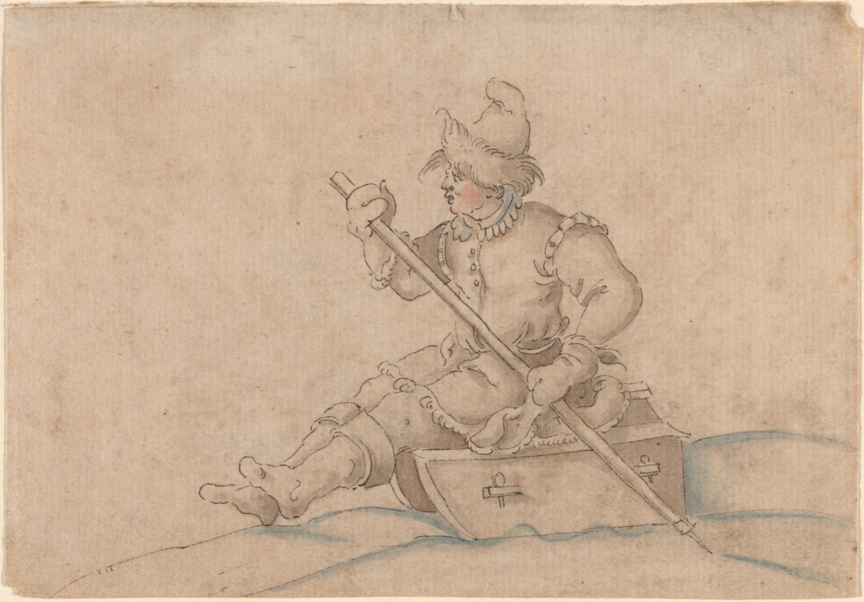 A Boy on a Sled by Jost Amman