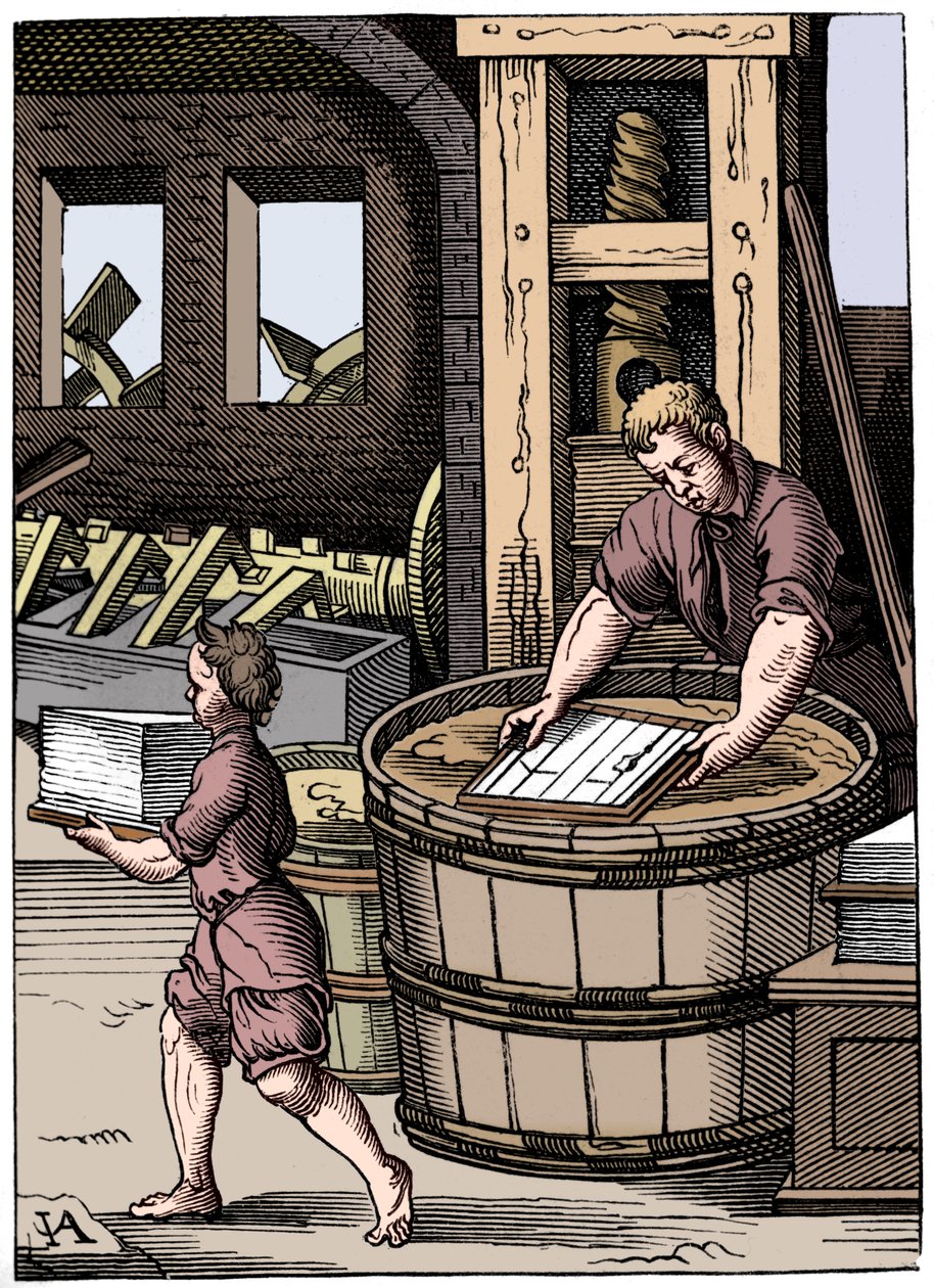Paper maker, 16th century by Jost Amman
