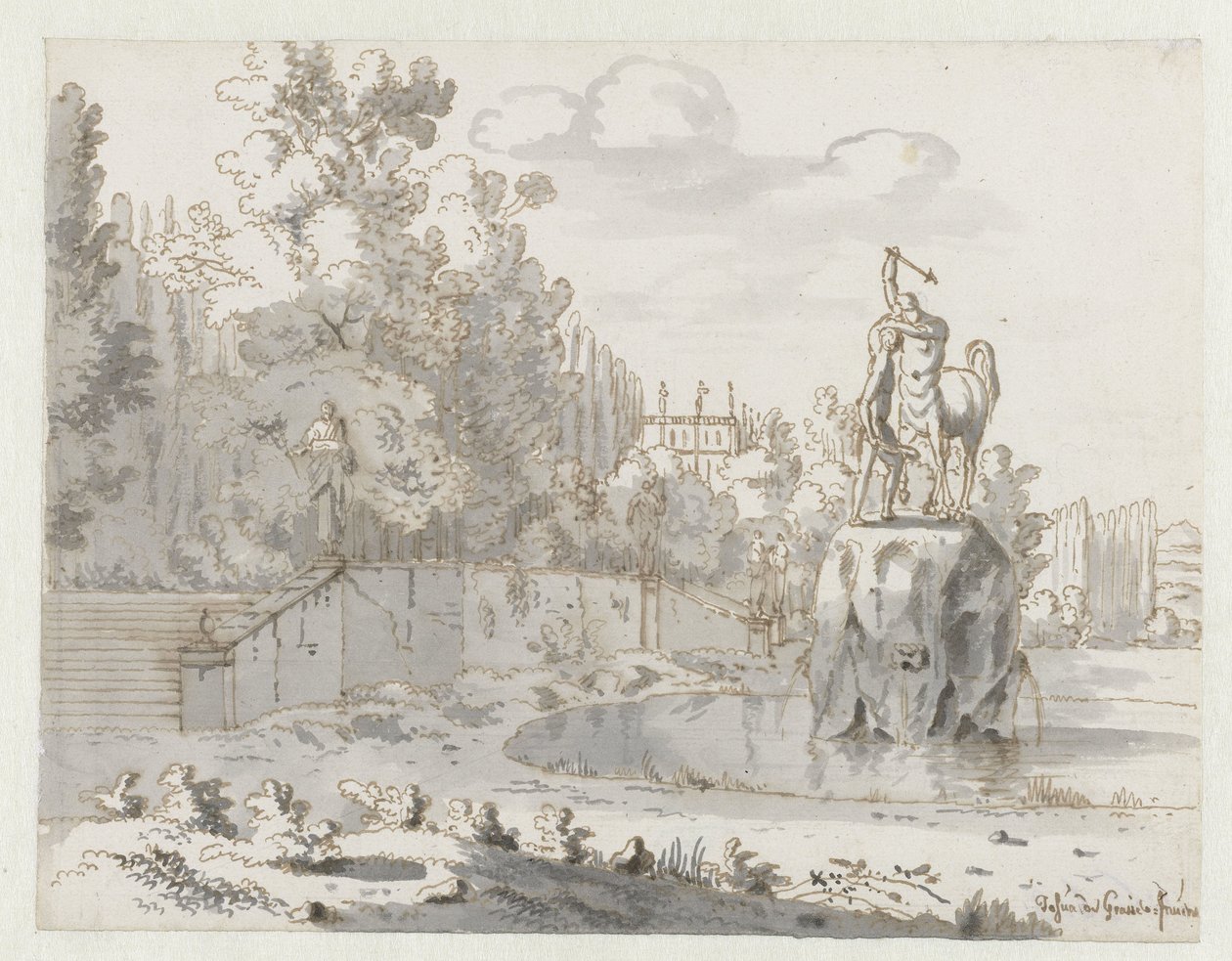 View of an Italianate Garden by Josua de Grave