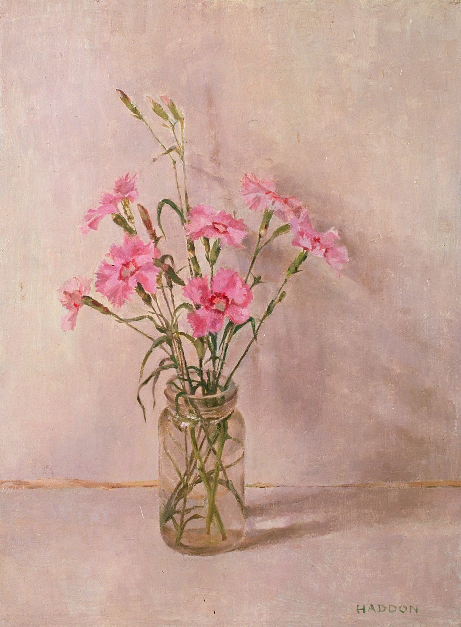 Pinks in a Glass Jar by Joyce Haddon