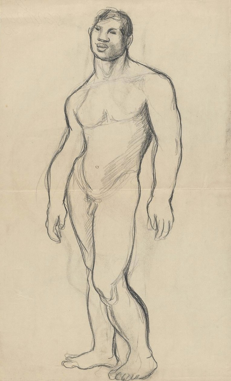 Nude Man Standing by Jozef Rajnfeld
