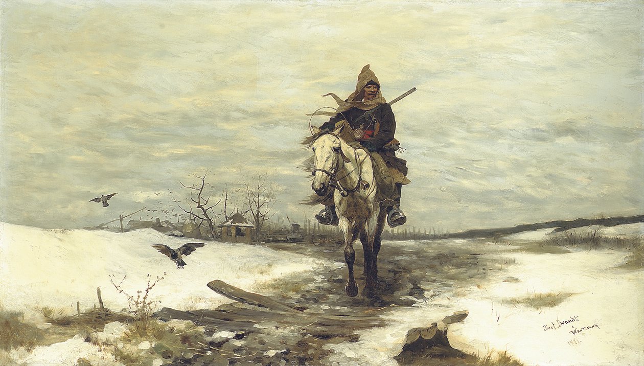 The Lone Hunter, 1881 by Jozef Brandt