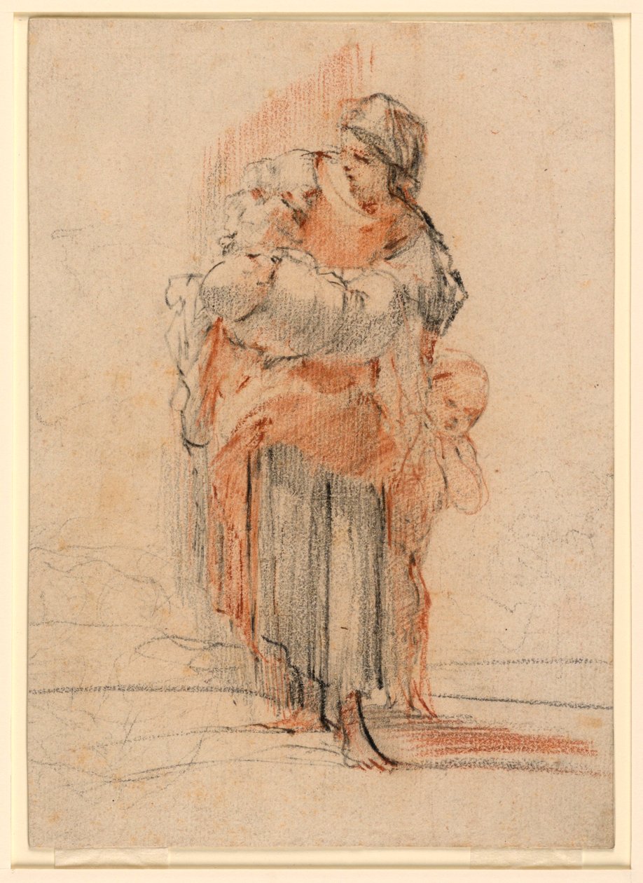 Woman with Two Children by Jérôme François Chantereau