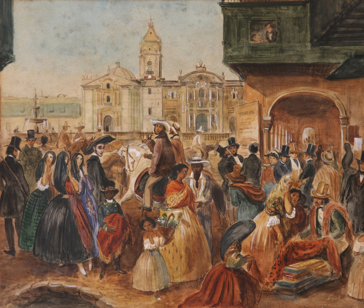 Study for Lima’s Main Square by Juan Mauricio Rugendas