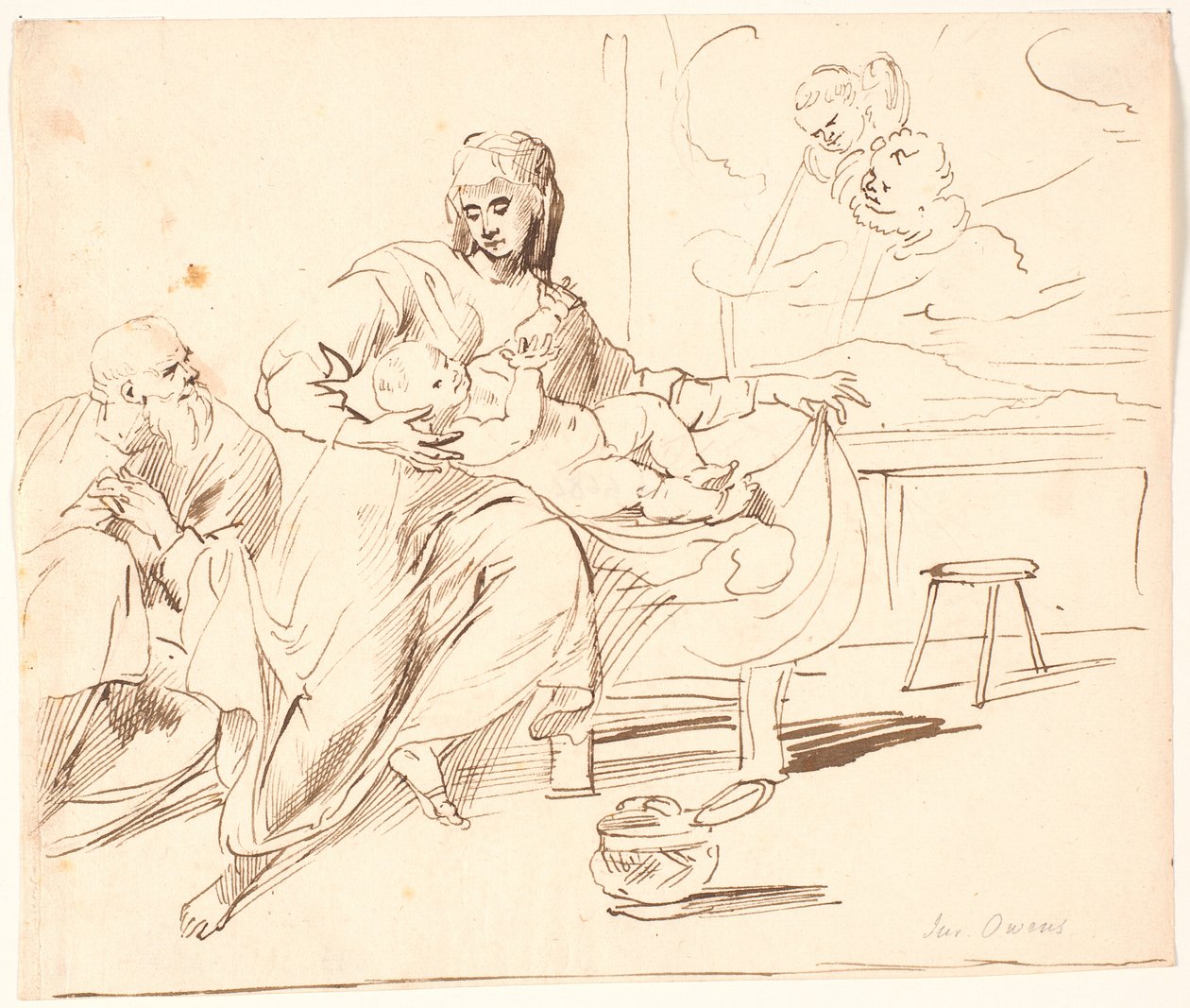 Interior with the Holy Family by Jürgen Ovens