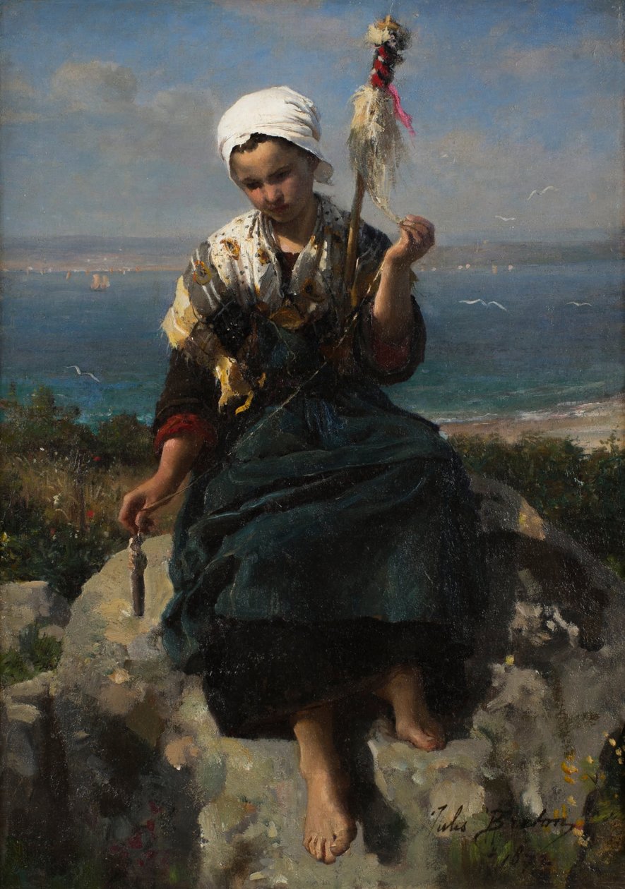 The Flax Spinner by Jules Breton
