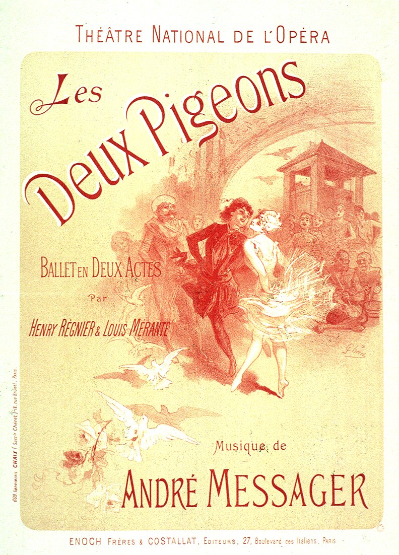 The Two Pigeons by Jules Cheret