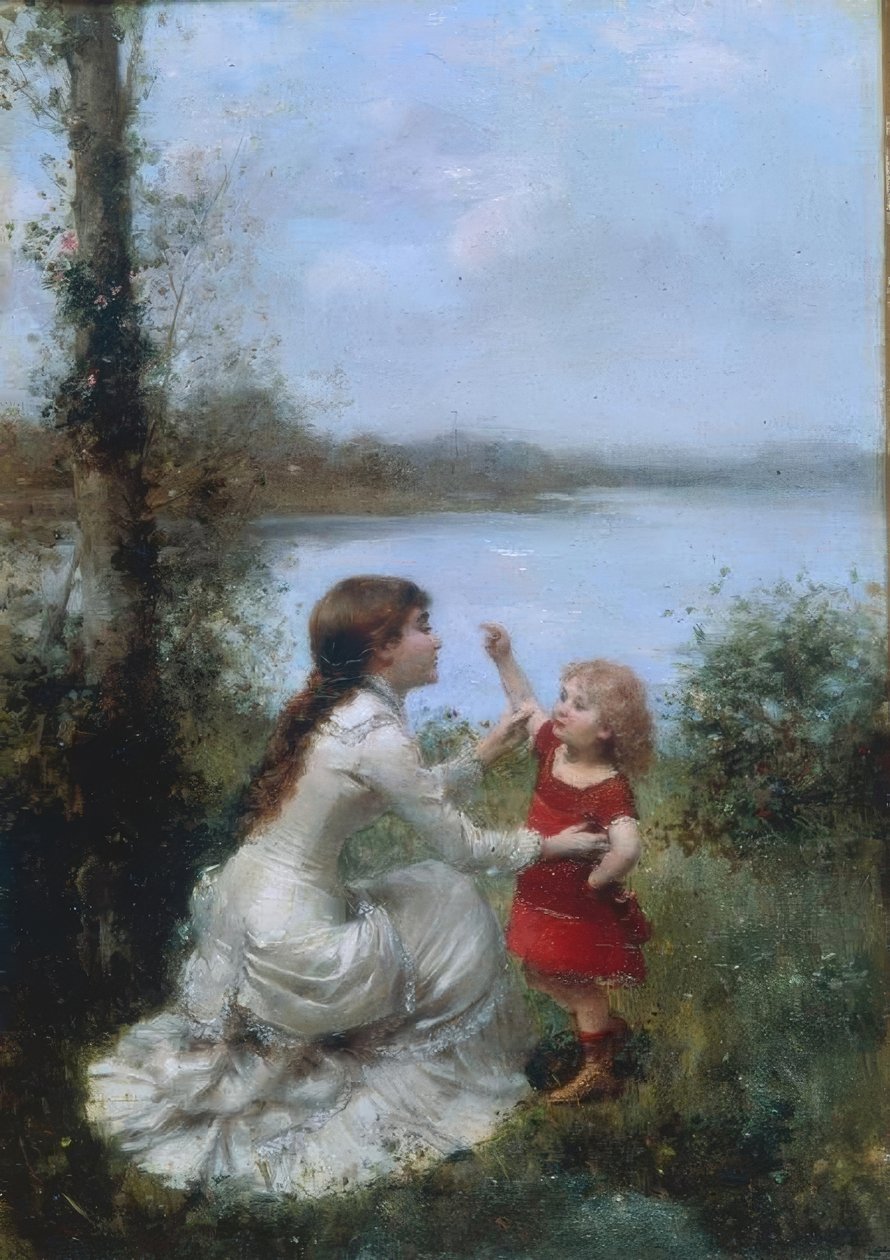 Playing by the Lake by Jules Frederic Ballavoine