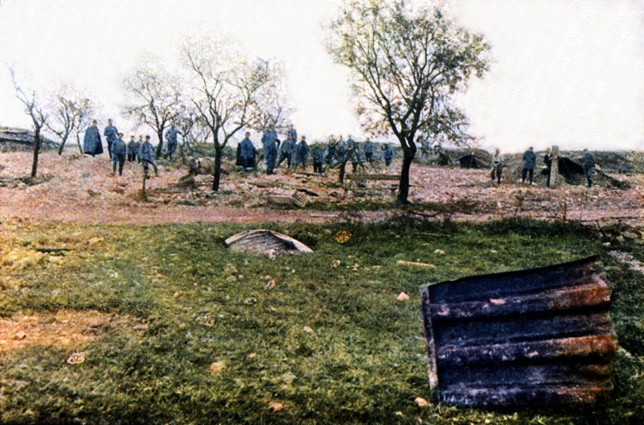 A shelter of the French army near Verdun destroyed by the Germans, September 1916 by Jules Gervais Courtellemont