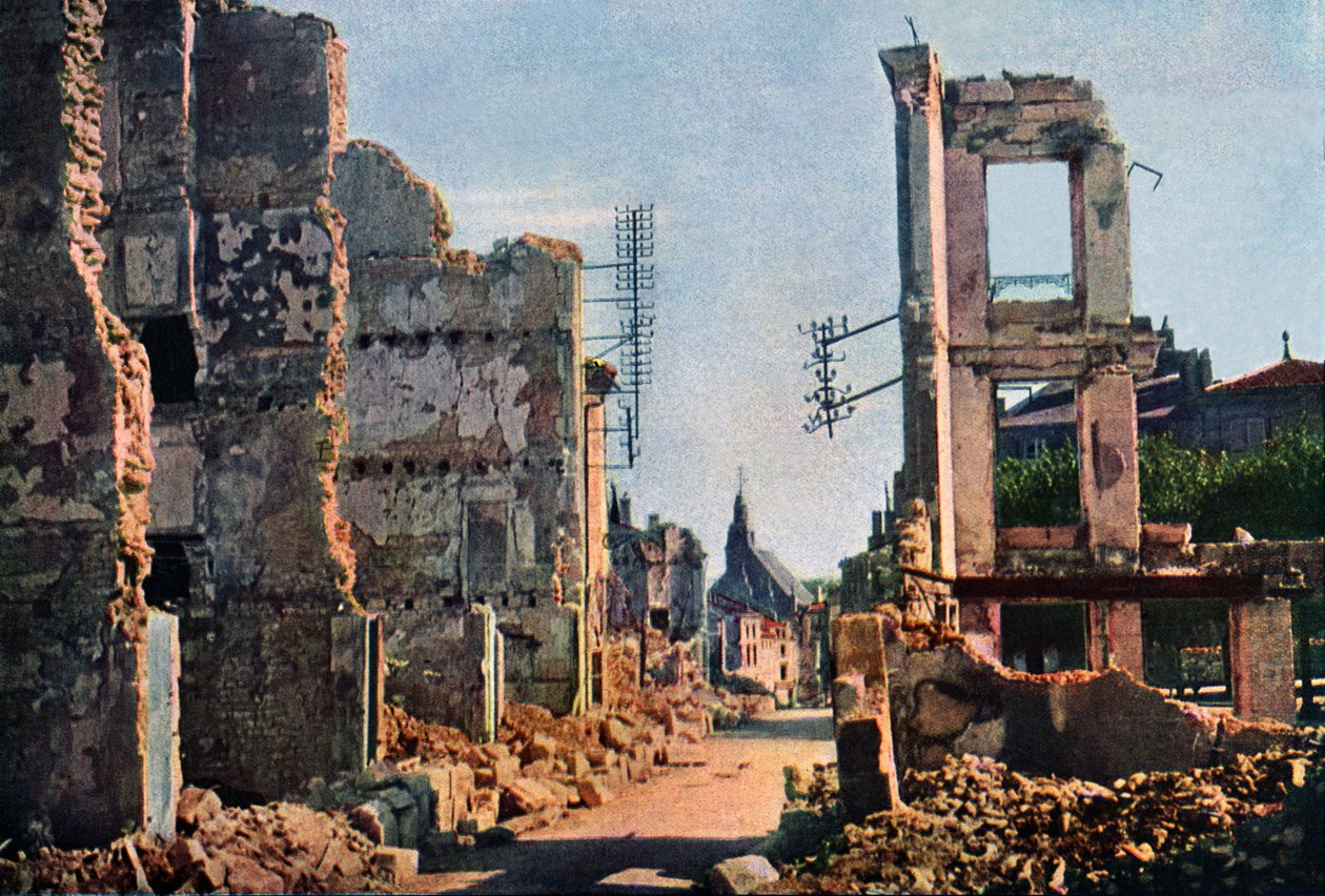 View of Verdun after 8 months of bombing, September 1916 by Jules Gervais Courtellemont