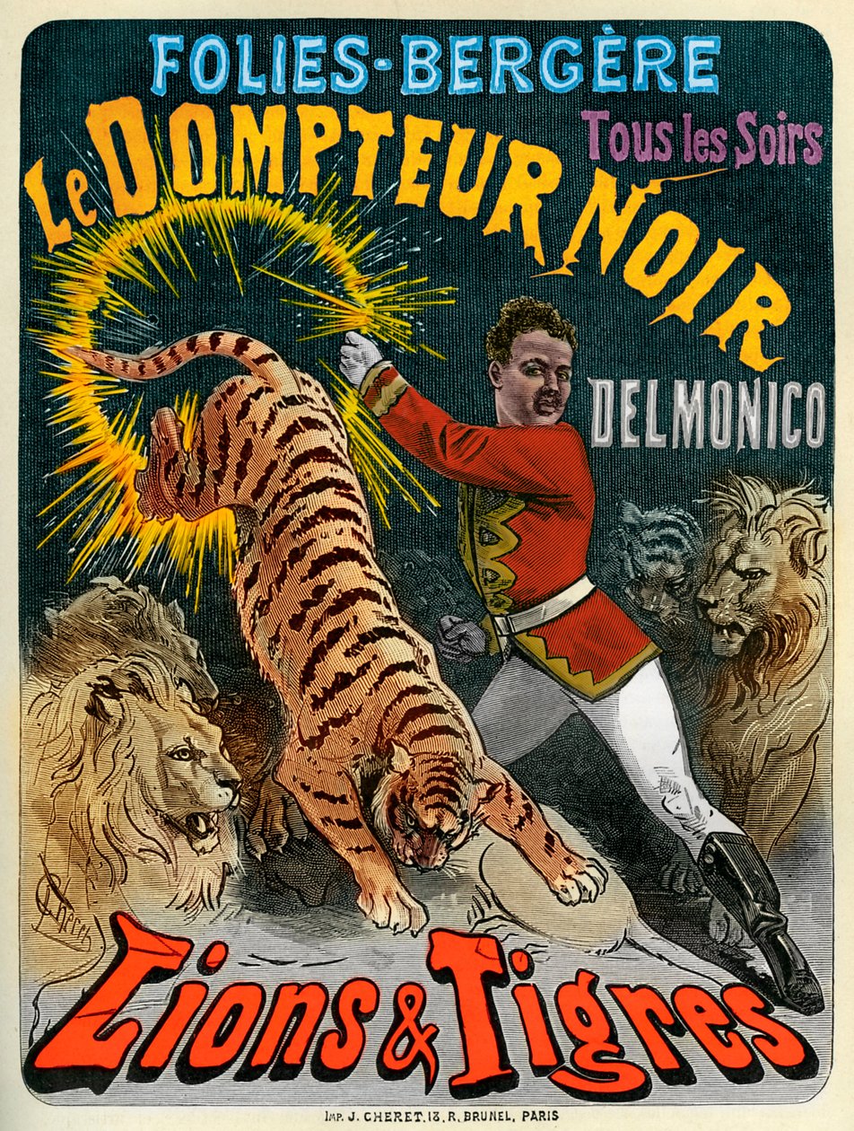 The Black Tamer - poster for the Folies-Bergère by Jules after Cheret