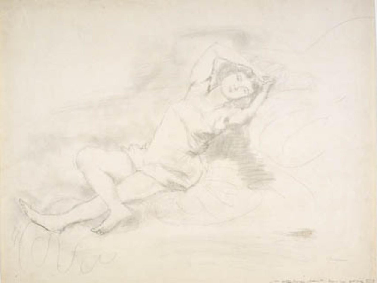 Lying Girl in Chemise. 