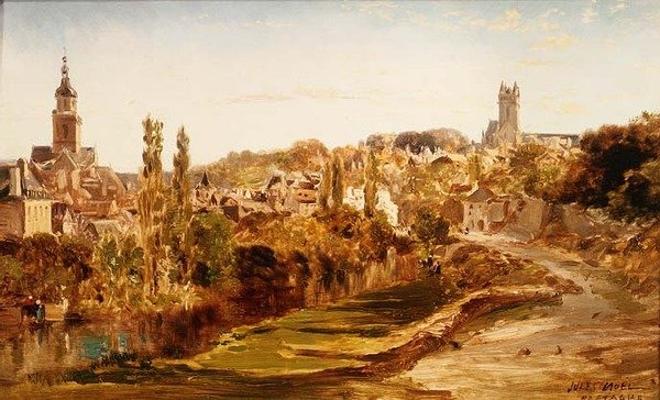 Village in Brittany by Jules Achille Noel