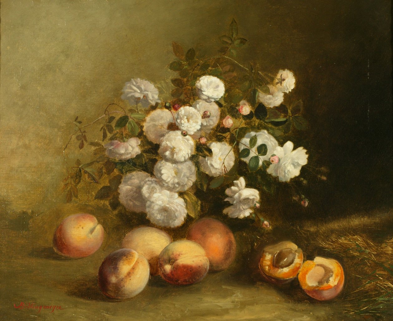 Flowers and Apricots by Jules Bidlingmeyer