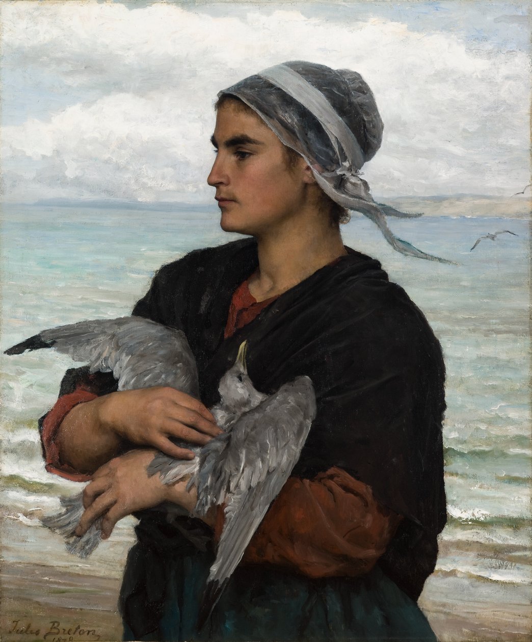 The Wounded Sea Gull by Jules Breton