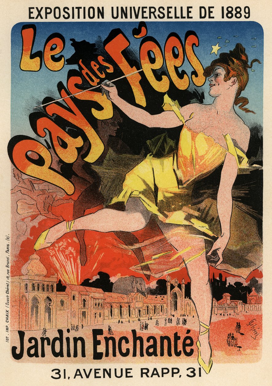 Le Pays des Fees Poster, 1889 by Jules Cheret