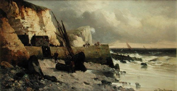 Fishing Off a Breakwater by Jules G Bahieu