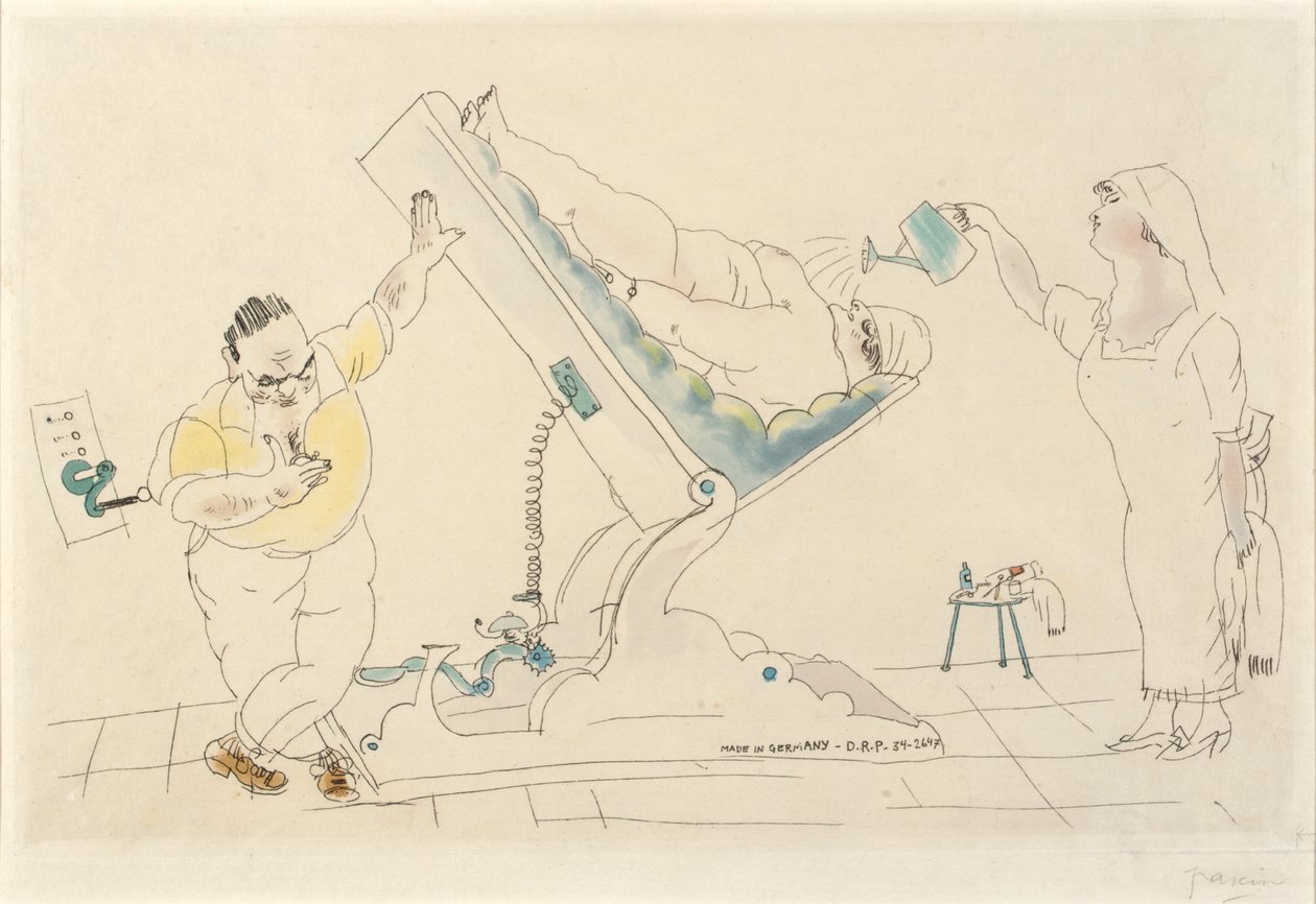 Beauty Parlor--"Verschonerung" by Jules Pascin