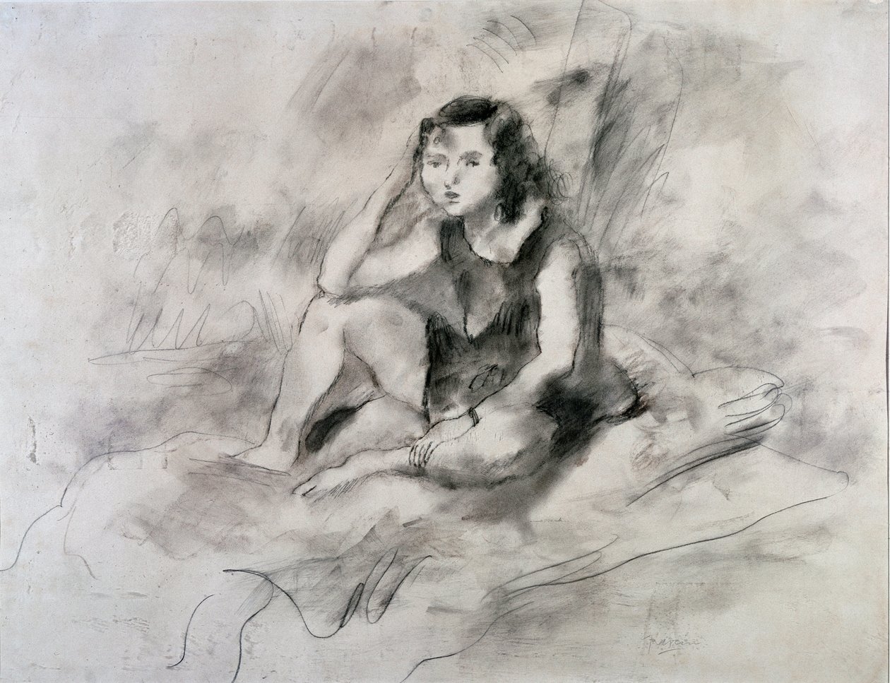 Seated Girl by Jules Pascin
